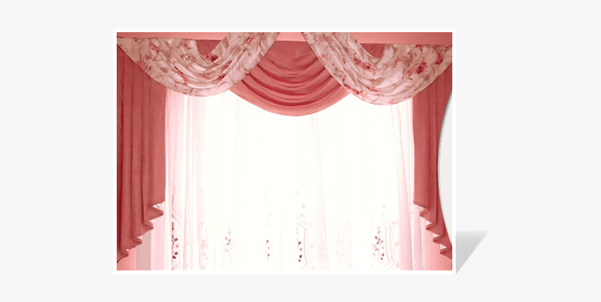 Window Curtains - Transparent Pink Drapes Png, Png Download, Free Download