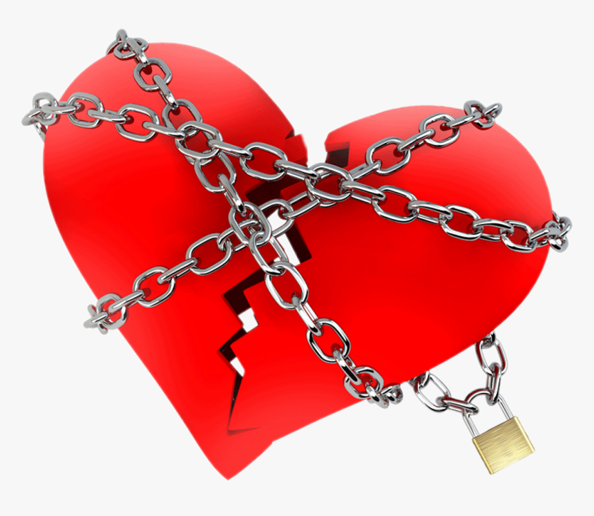 Heart Chain Brokenheart Hate Love Red Lock Truelove - Broken Heart With ...