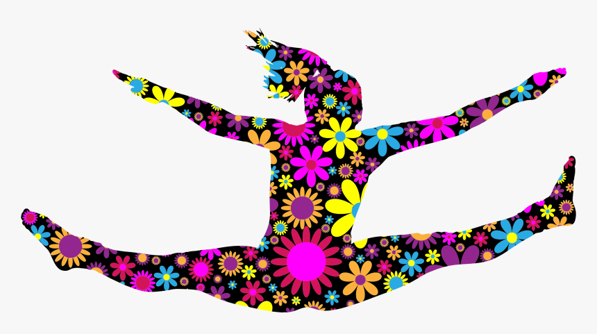 Girl Silhouette Jumping Clipart - Girl Colorful Silhouette Jumping, HD Png Download, Free Download