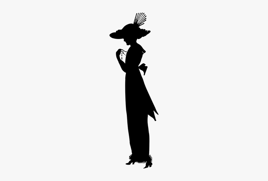 Fancy Lady Silhouette - Woman Hat Silhouette Png, Transparent Png - kindpng