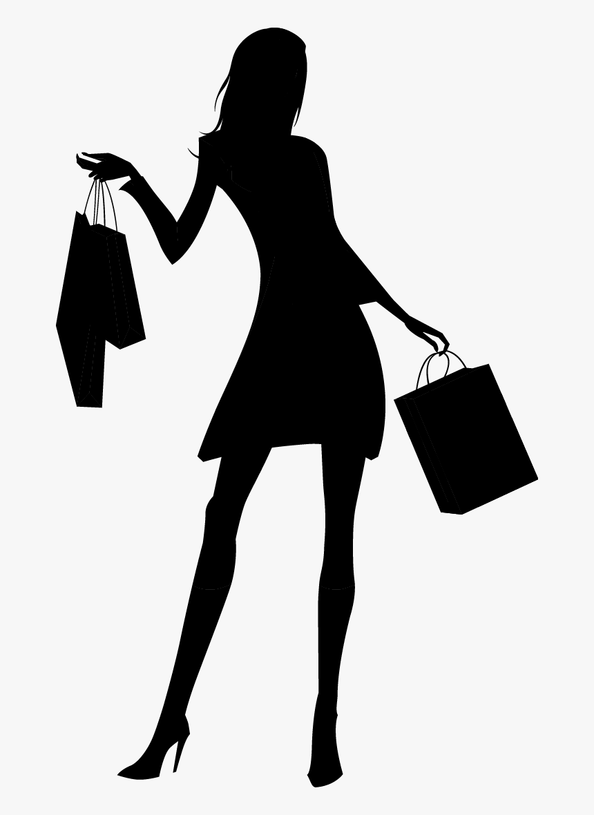 Fashion Girl Silhouette Png - Shopping Girl Silhouette Png, Transparent Png, Free Download