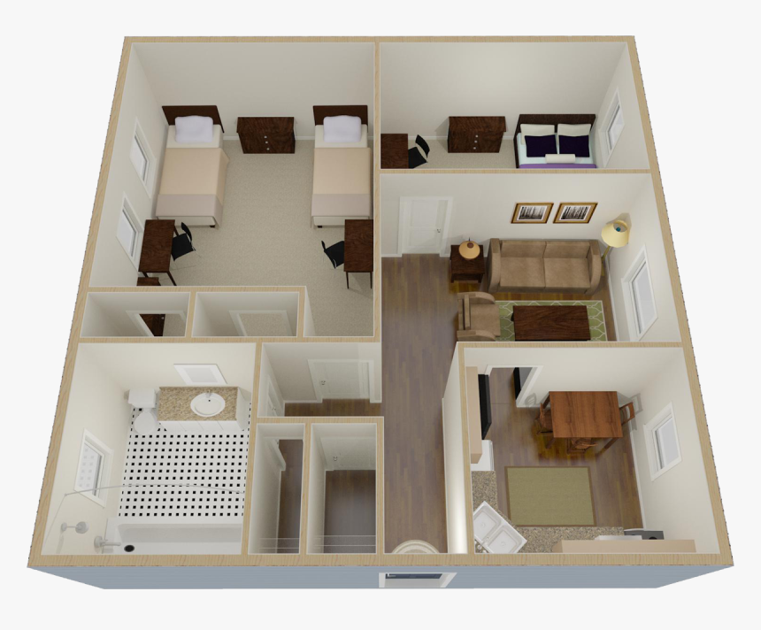 Towson Two Bedroom With Eat In Kitchen And One Bath - Residence Tower Towson Layout, HD Png Download, Free Download