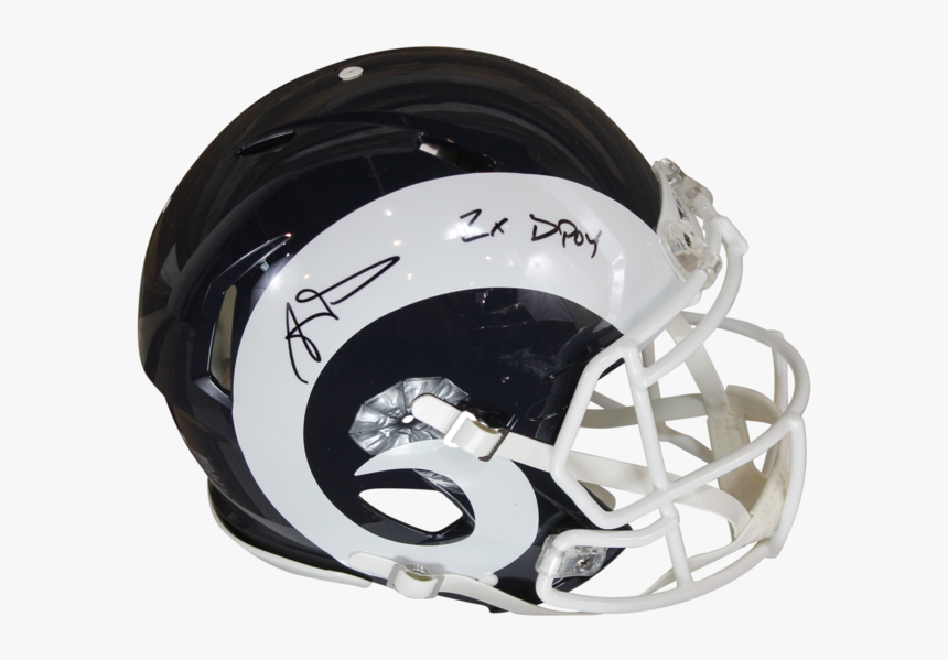 Aaron Donald Autographed Rams Speed Proline W/"2x Dpoy - Football Helmet, HD Png Download, Free Download