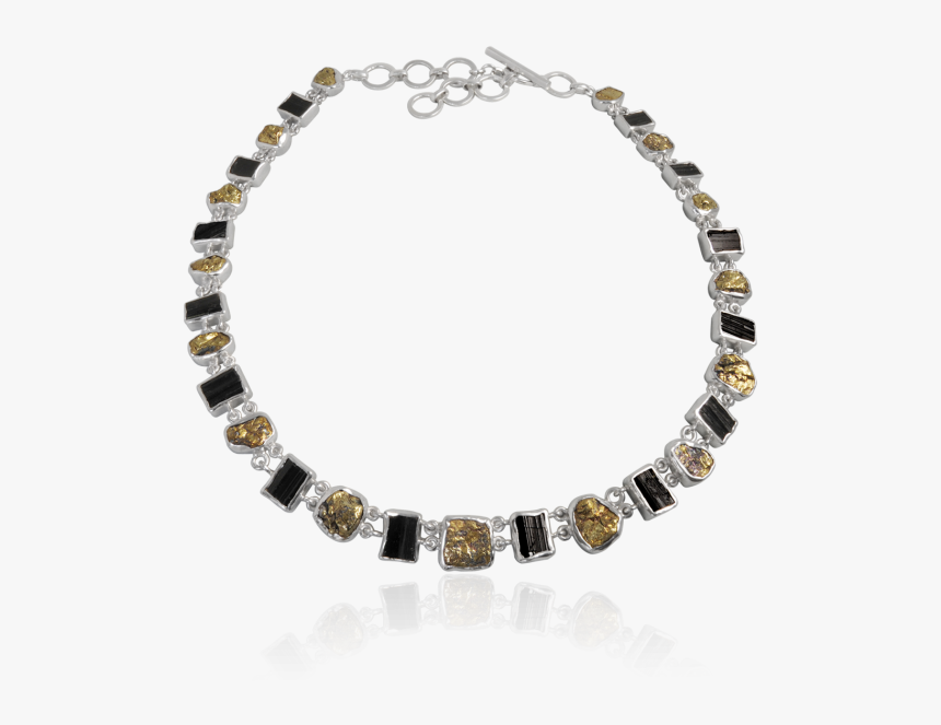 Black Tourmaline And Pyrite Silver Necklace - Circulo De Puntos De Colores, HD Png Download, Free Download