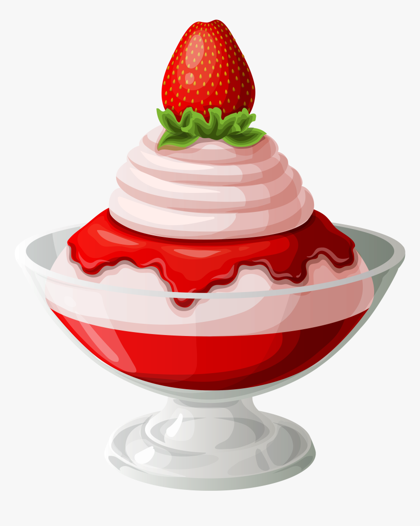 Strawberry Ice Transparent Picture Strawberry Ice Cream Clipart Png Png Download Kindpng