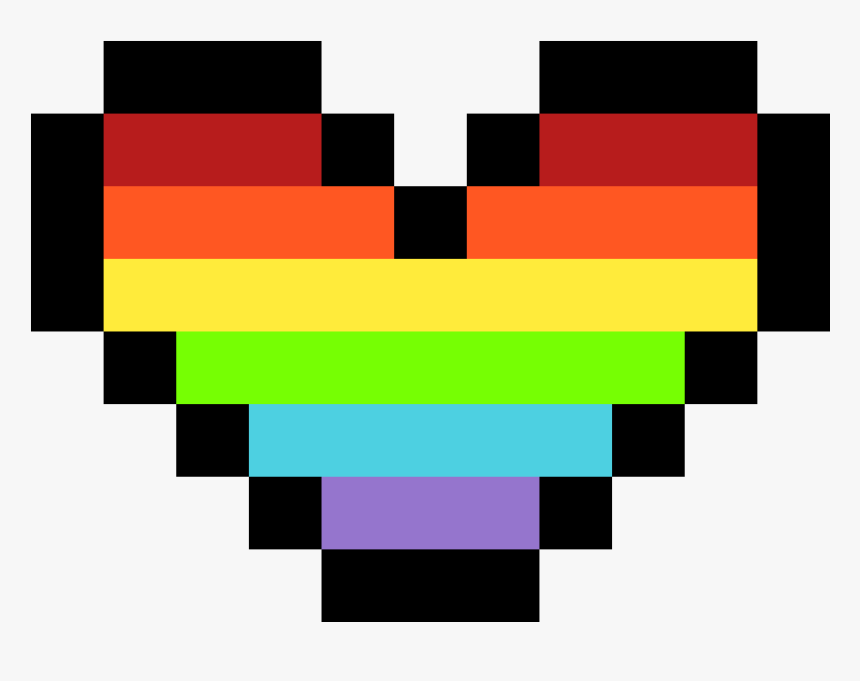 8 Bit Rainbow Heart Png - Love Pixel Png, Transparent Png, Free Download