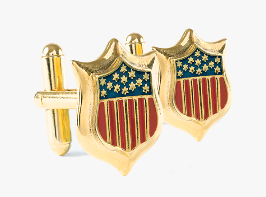 Shield Gold Cuff Links - Shield, HD Png Download, Free Download