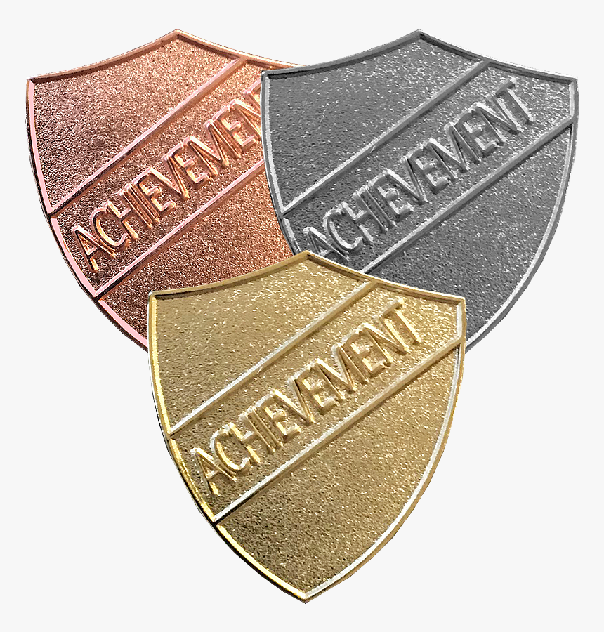 Gold, Silver, Bronze Achievement Shield Badges - Achievement Shield Badges, HD Png Download, Free Download