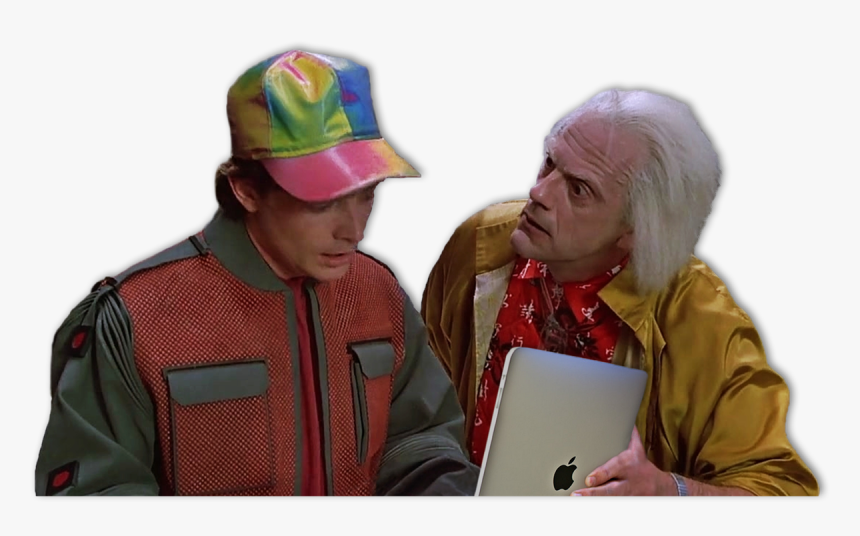 Doc Brown And Marty Mcfly Reading An Ipad - Back To The Future Transparent, HD Png Download, Free Download