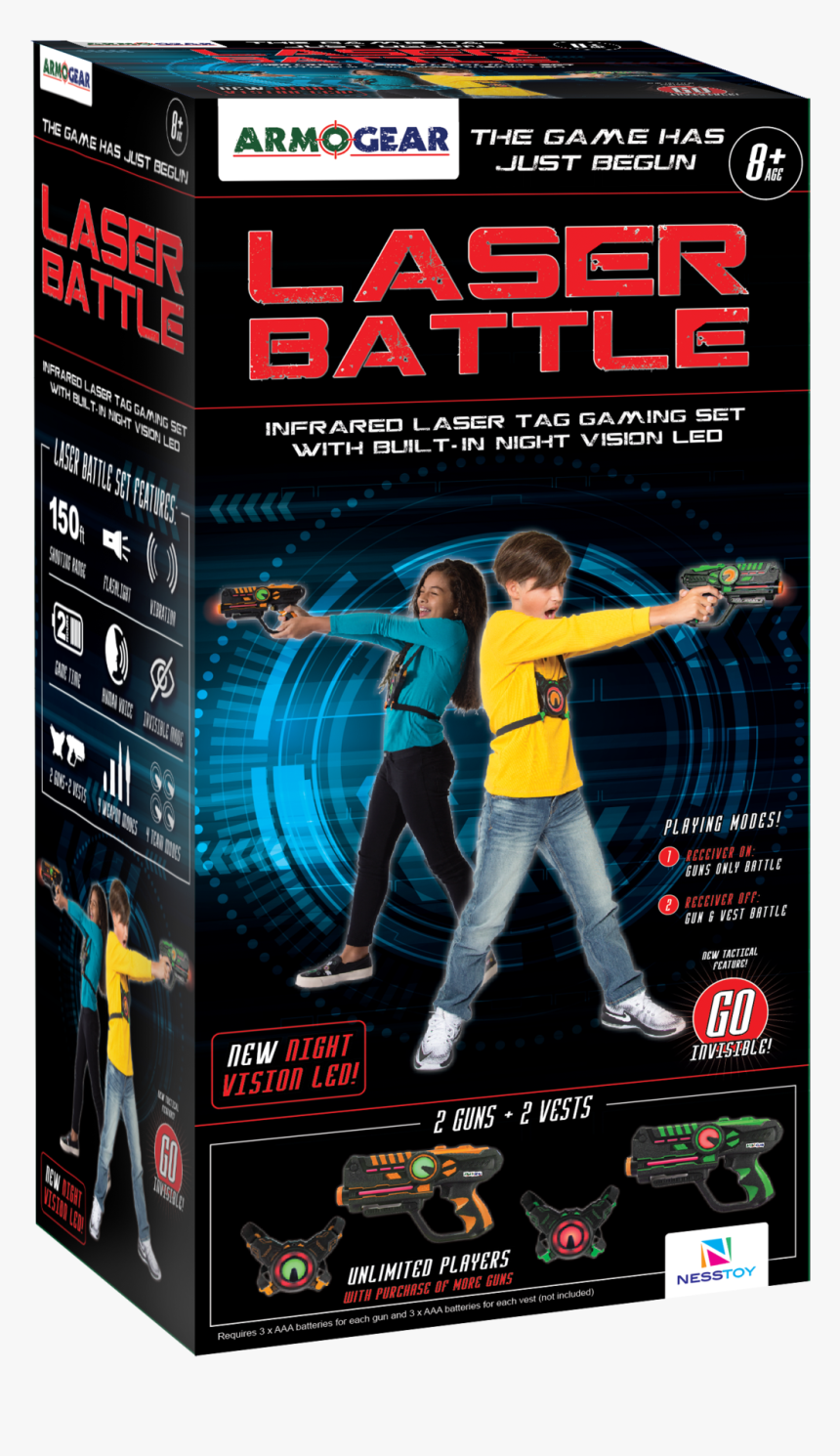 2 Pack Laser Battle Guns & Vest, HD Png Download, Free Download