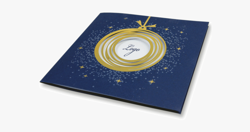 Navy Blue Laser Cut Bauble With Gold Foil - Circle, HD Png Download, Free Download