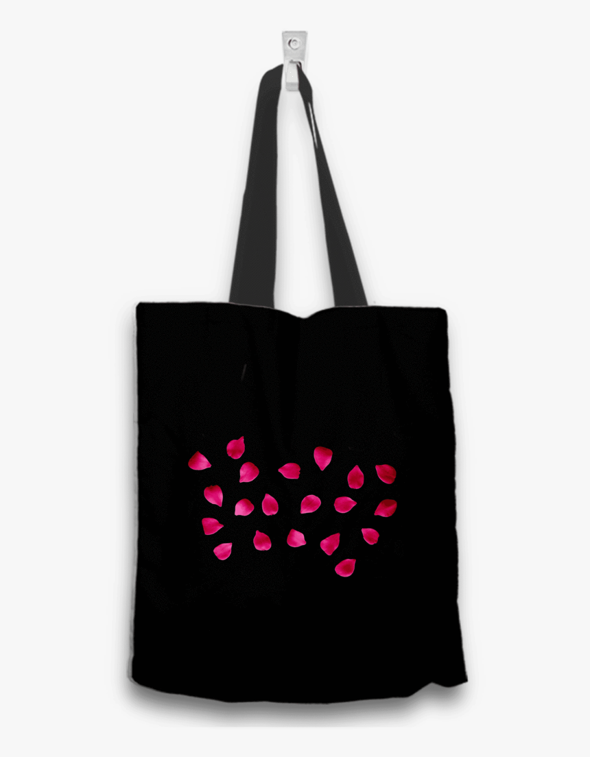 Pink Rose Black Tote Bag 2 Sides 2 Designs - Tote Bag, HD Png Download, Free Download