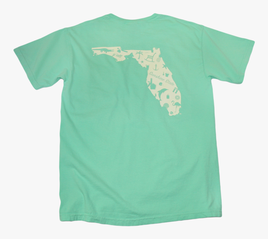 Florida Mint Green Pocket Tee - Active Shirt, HD Png Download - kindpng