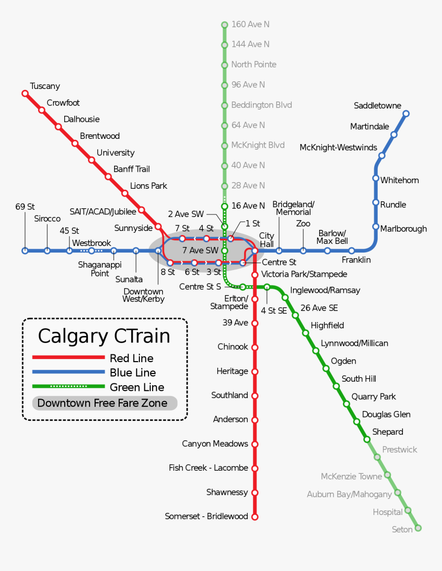 Calgary Green Line Map, HD Png Download, Free Download