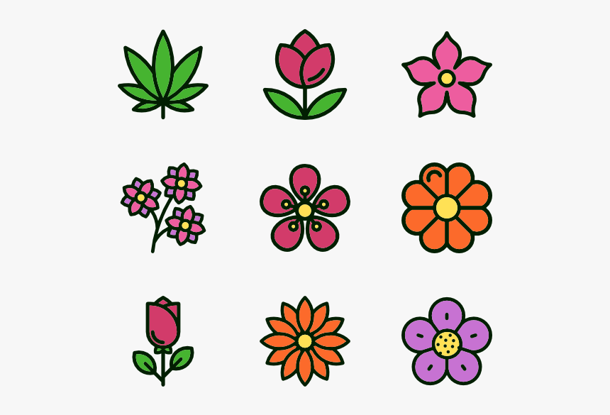 Flowers - Flat Flowers Icon Png, Transparent Png - kindpng