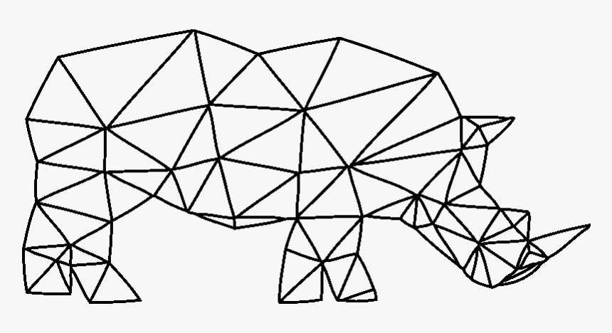 Geometric Angular Rhino Black And White Lines - Minimalist Png, Transparent Png, Free Download