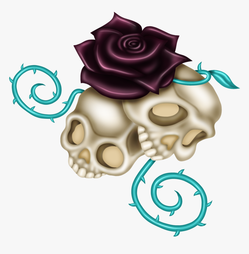 Colorful Skulls, Black Roses, Skull Design, Scrap, - Day Of The Dead Skeleton Art, HD Png Download, Free Download