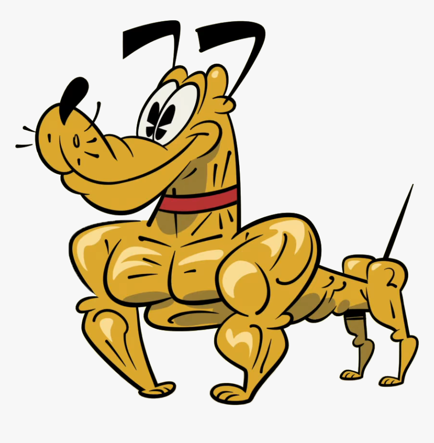 Pluto Minnie Mouse Donald Duck Yellow Cartoon Clip - Minnie Mouse Muscle, HD Png Download, Free Download