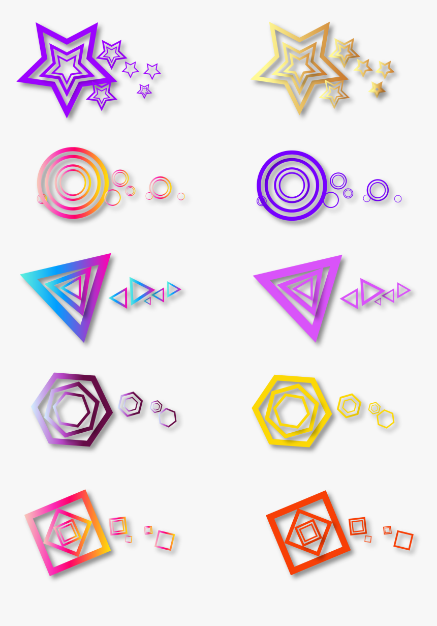 Repeat Polygon Decorative Pattern Gradient Png And - Sticker, Transparent Png, Free Download