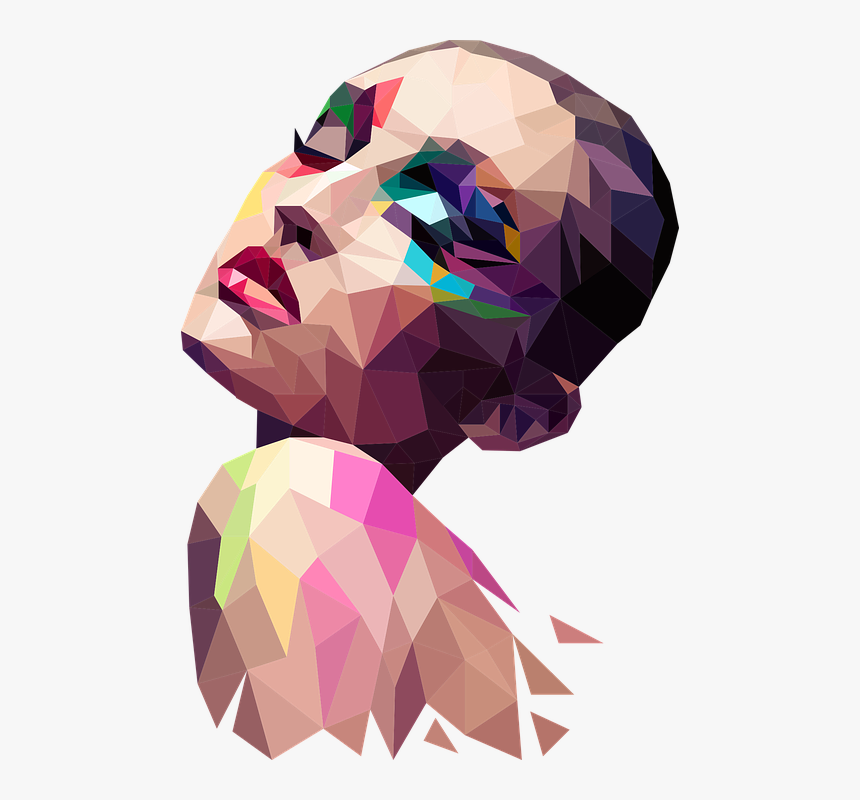 Polygonal, Face, Polygon, Female, Portrait, Women - Woman Polygon, HD Png Download, Free Download
