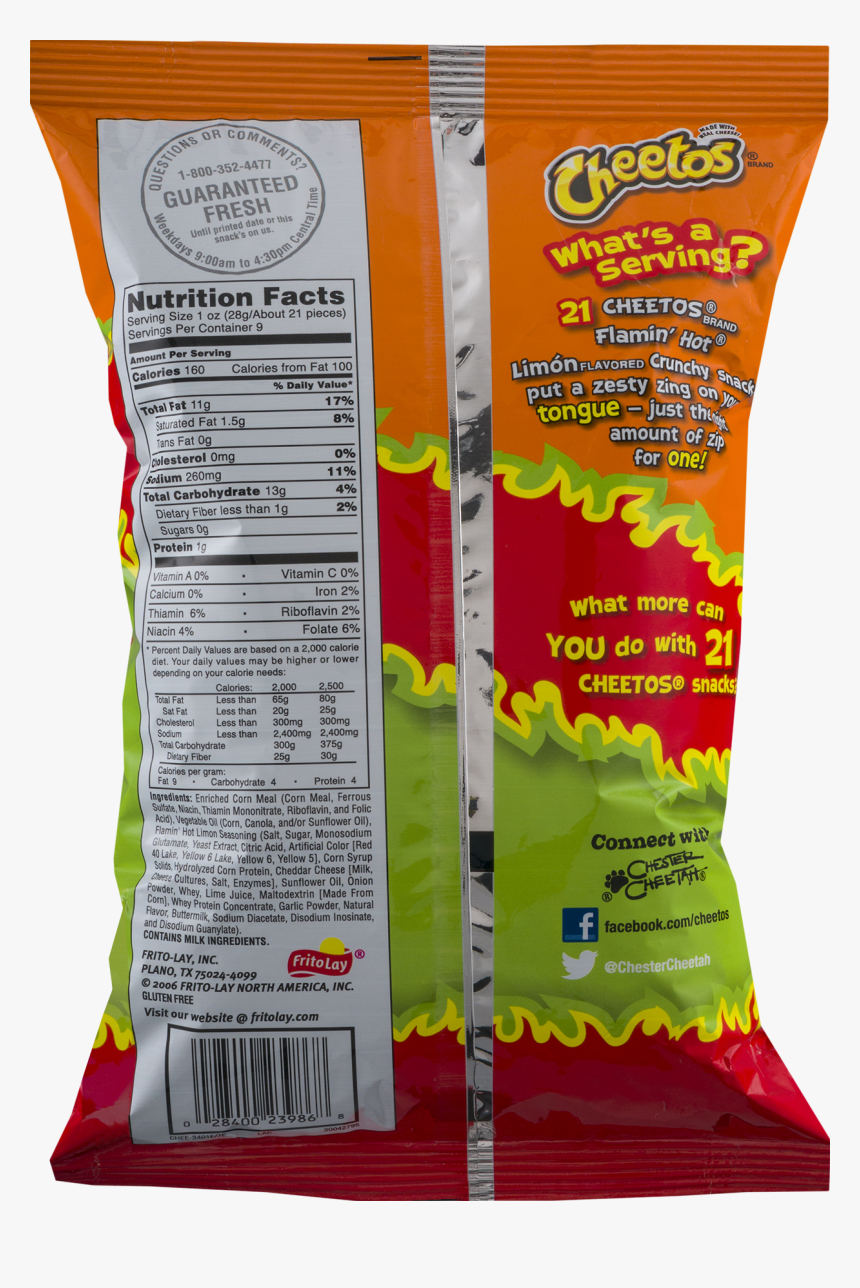 Hot Cheetos Big Bag Calories, HD Png Download, Free Download