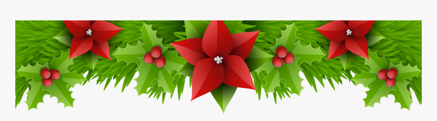 Christmas Decorations Clipart Borders Png , Png Download - Christmas Leaves Border, Transparent Png, Free Download