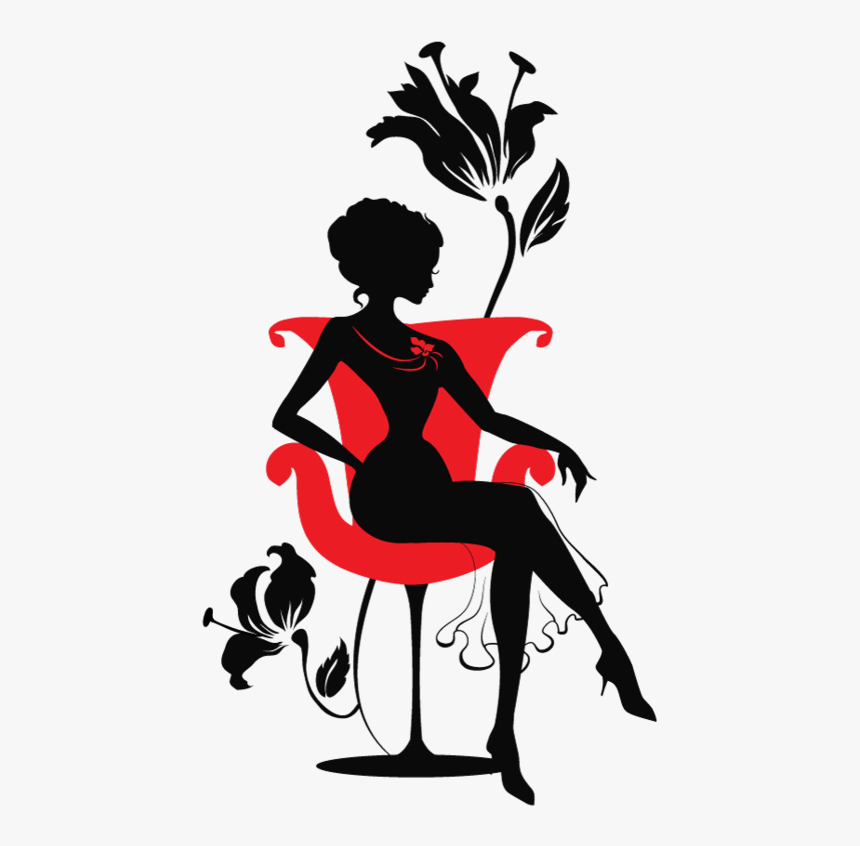 Red Black White House - Silueta De Mujer Sentada, HD Png Download, Free Download