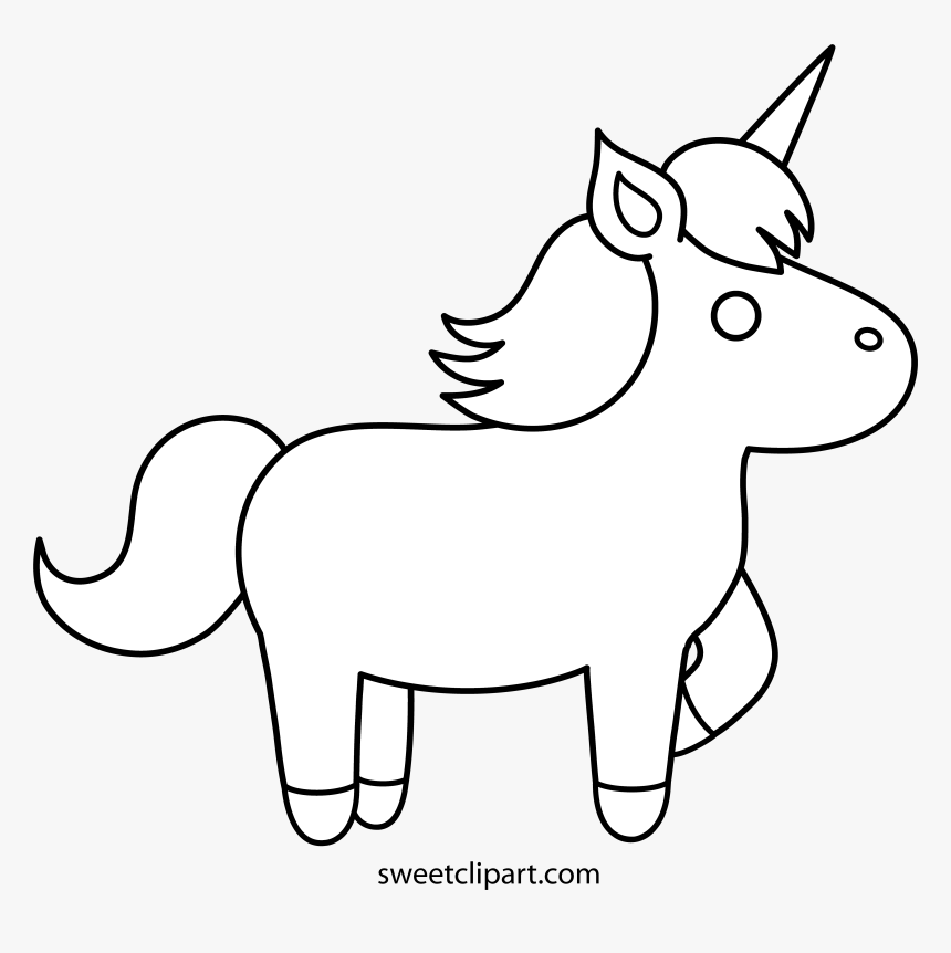 White Unicorn Clipart 3 By Charles - Pony Outline, HD Png Download, Free Download
