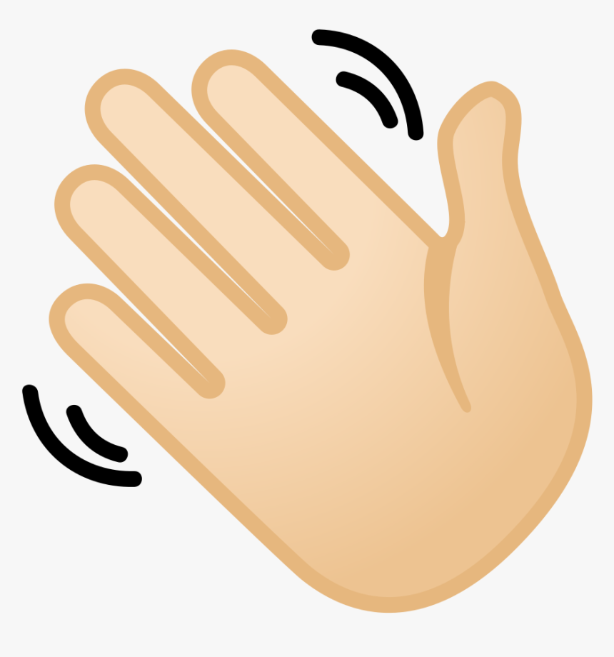 Waving Hand Light Skin Tone Icon - Emoji Waving Hand Png, Transparent ...