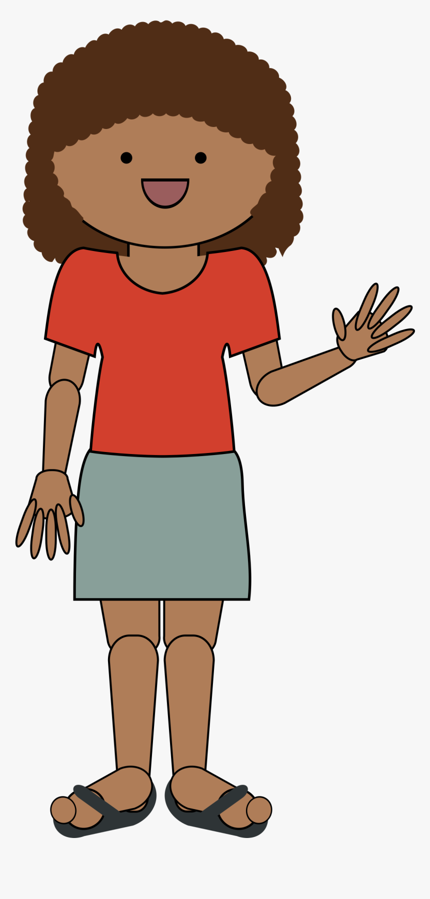 Transparent Waving Hand Emoji Png - Girl Waving Hi Cartoon, Png Download, Free Download