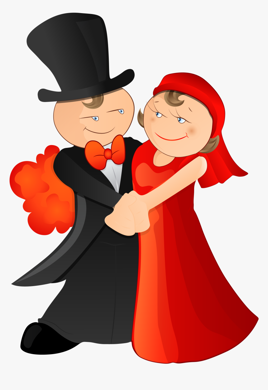 Cartoon Marriage Illustration The Bride And Dancing - Illustration, HD Png Download, Free Download