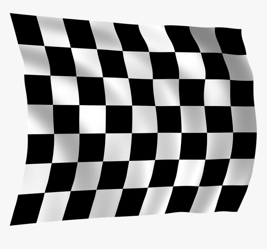 Checkered Flag, Flag, Checkered, Finish, Black, White - Let The Race Begin, HD Png Download, Free Download