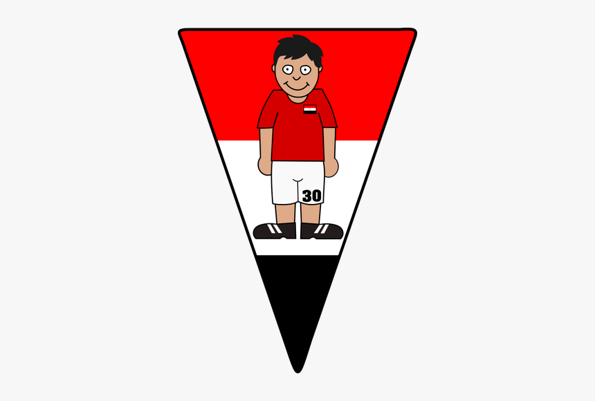 Pennant With Egyptian Soccer Player - Football, HD Png Download, Free Download