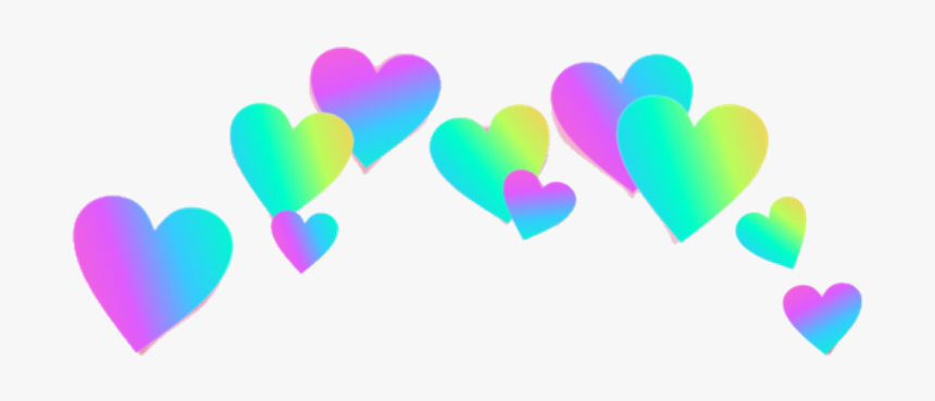 Rainbow Hearts Png - Picsart Heart Crown Png, Transparent Png - kindpng