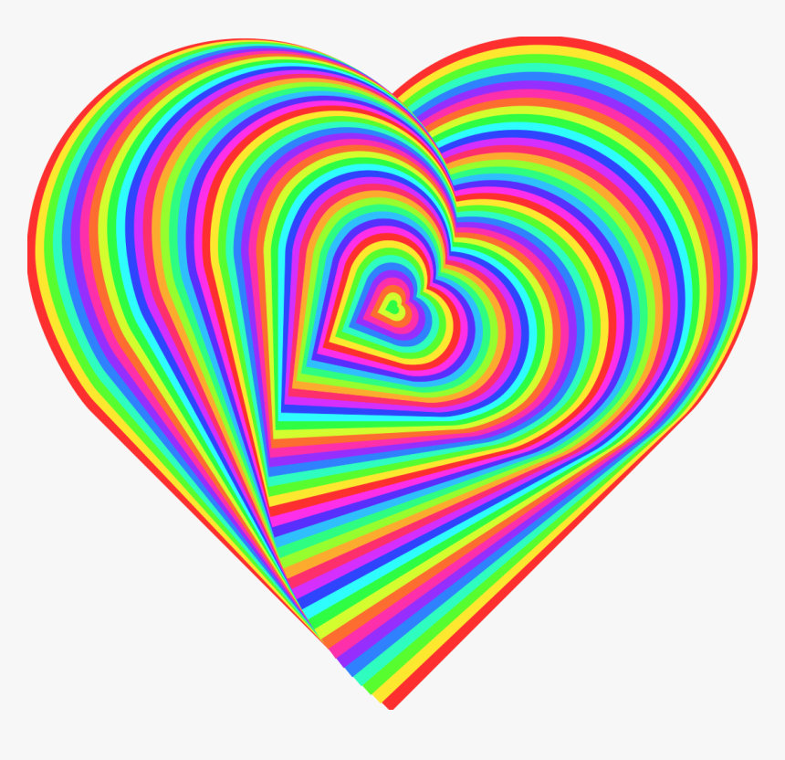 Transparent Rainbow Heart Png - Rainbow Love Heart, Png Download, Free Download