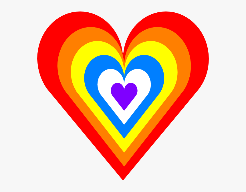 Rainbow Heart Svg Clip Arts - Rainbow Heart Clipart, HD Png Download, Free Download