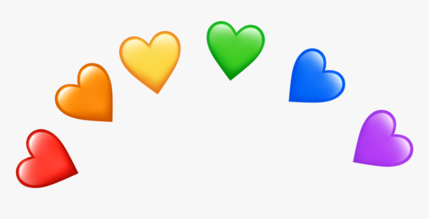 #rainbow #heart #hearts #emojiheart #emojihearts #heartemoji - Rainbow Heart Emoji Png, Transparent Png, Free Download