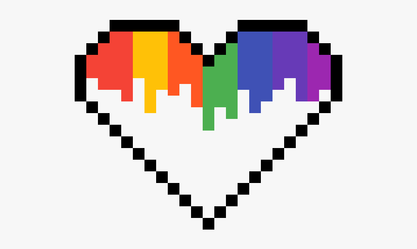 Rainbow Heart Pixel Art, HD Png Download, Free Download