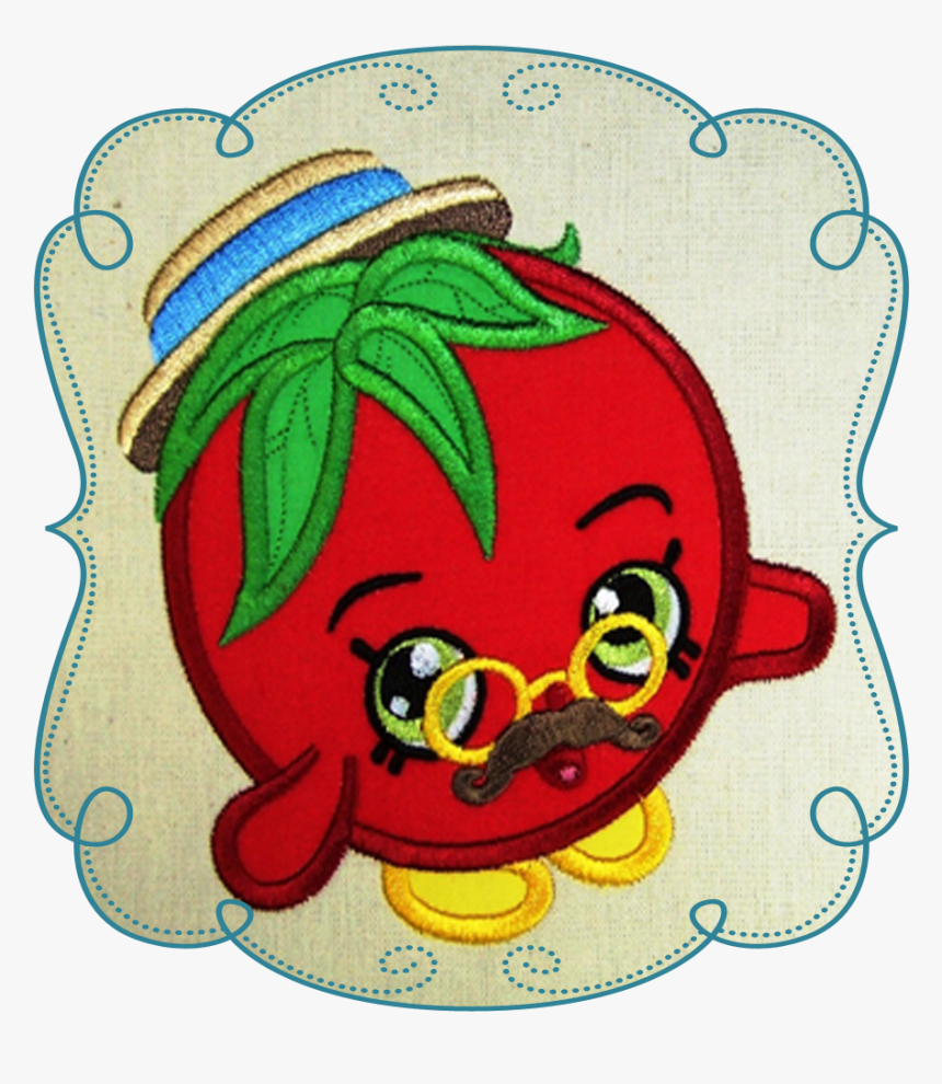 Shopkins Tomato Applique Machine Embroidery Design - Cartoon, HD Png Download, Free Download