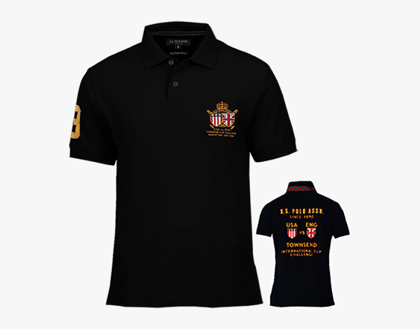 ~us Polo Assn Black Polo Tshirt With Embroidery On - Us Polo T Shirts Back Printed, HD Png Download, Free Download