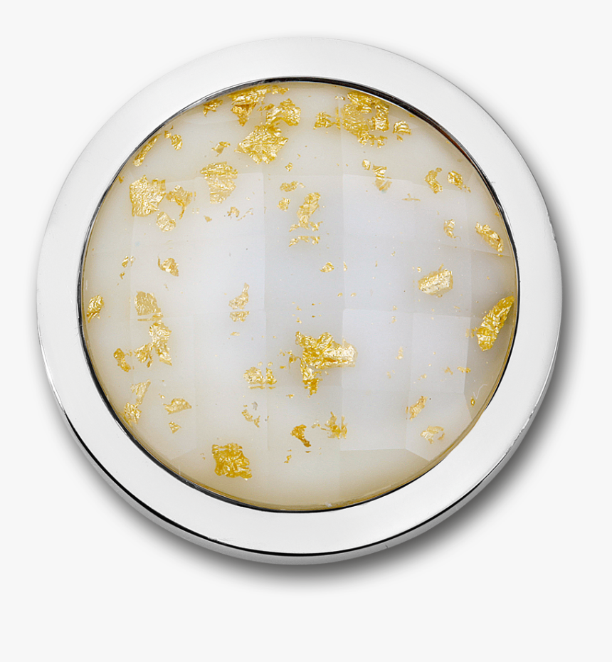 Luna Ivory Stainless Steel Disc With Gold Flakes - Circle, HD Png Download, Free Download