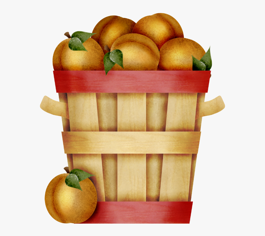 Peaches Clipart Basket Peach - Bushel Of Peaches Clipart, HD Png Download, Free Download