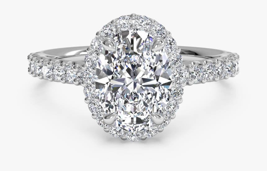 Halo Oval Engagement Rings, HD Png Download, Free Download