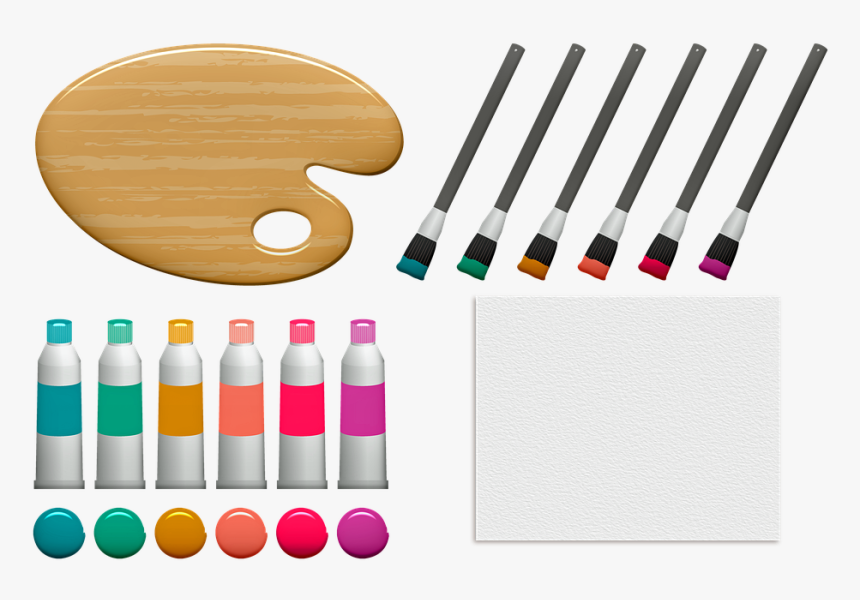 Paint Supplies, Watercolor Paper, Paint, Paint Brush - Plywood, HD Png Download, Free Download