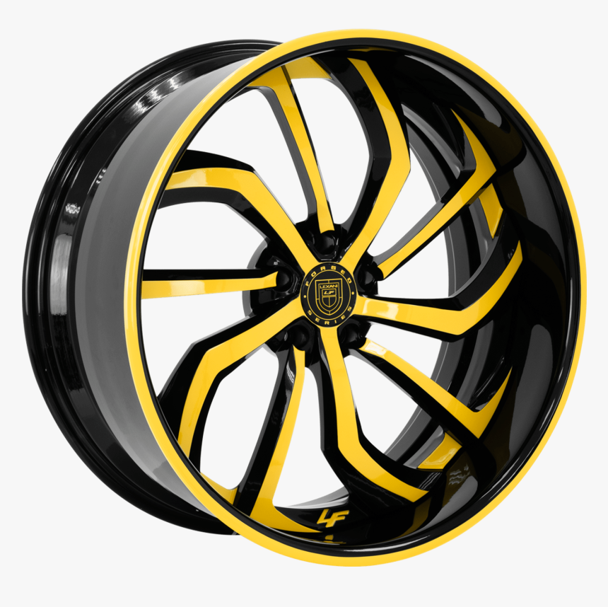 Custom - Black And Yellow Custom Wheels, HD Png Download, Free Download