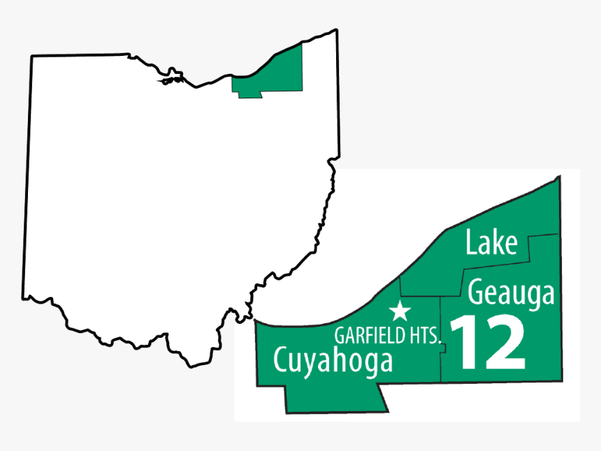 Ohio Map With D12 Outline - Home Is Where The Heart Is Ohio, HD Png Download, Free Download