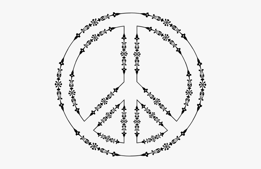 Victorian Style Peace Sign - Peace Symbols, HD Png Download - kindpng