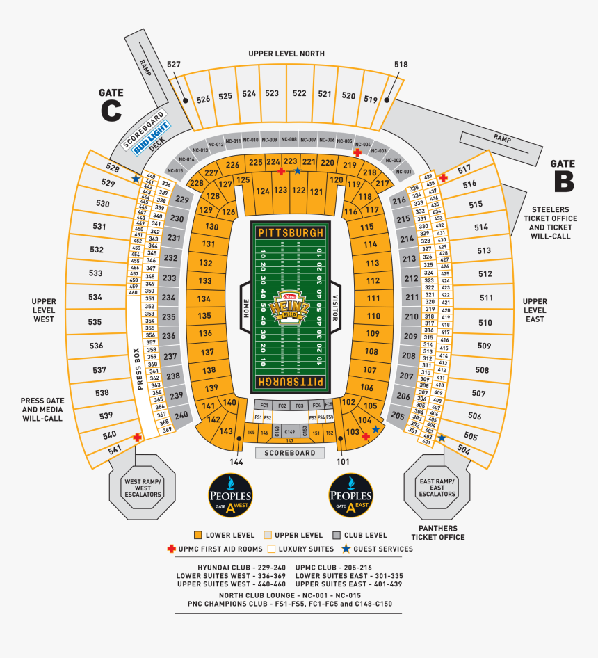 Image Result For Steelers Seating Chart - Heinz Field Seating Chart, HD Png Download, Free Download