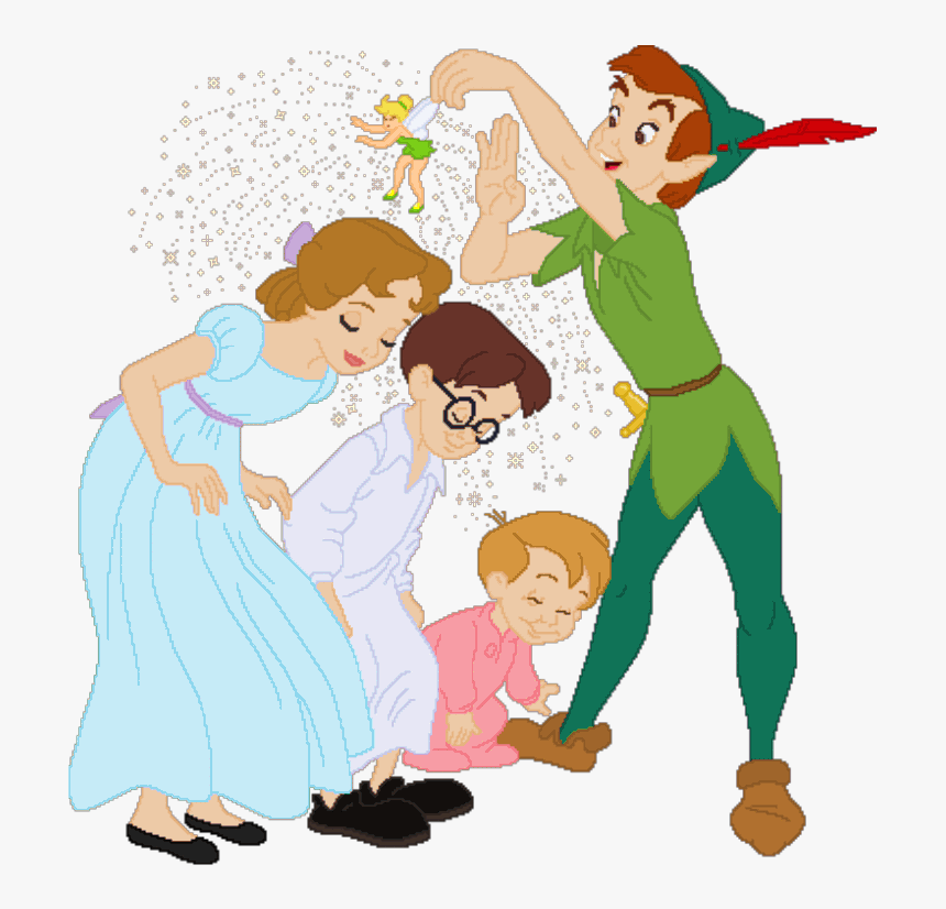 Peter Pan E Sua Turma 2 - Wendy Tinkerbell And Peter Pan, HD Png Download, Free Download