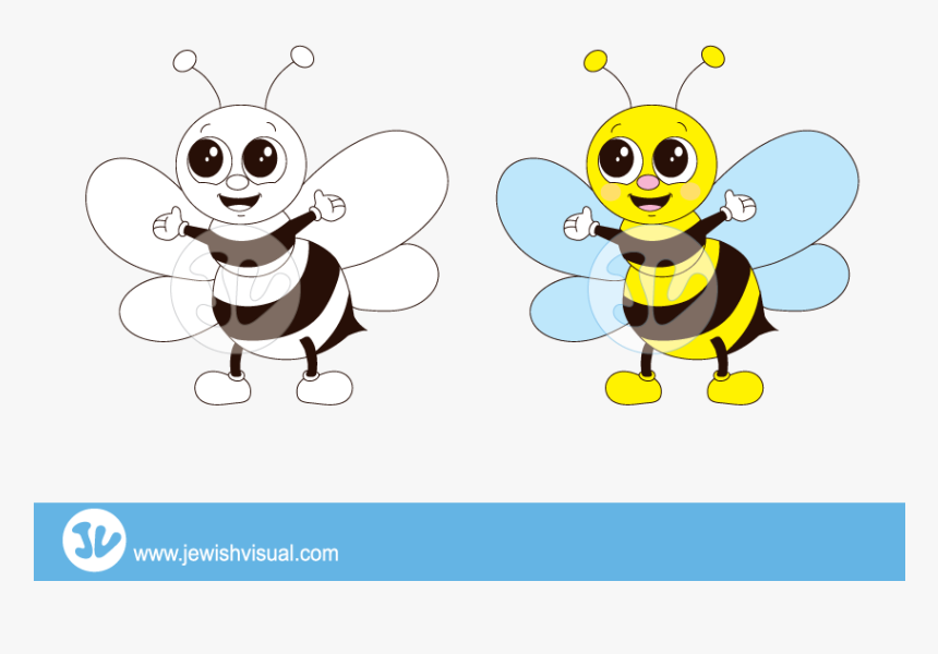 Bee-clipart - ציור של דבורה, HD Png Download, Free Download